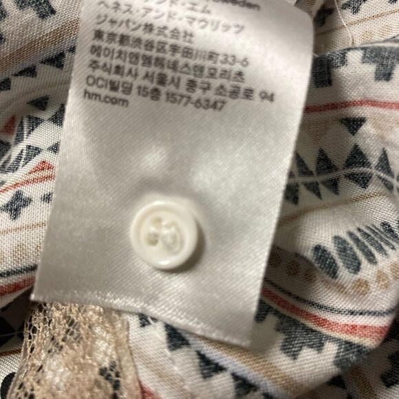 H&M Geometric Design Dress, Brown, Sz 12 - Picture 9 of 10